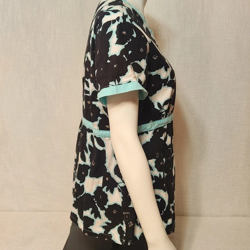 Koi Blue Black Belted Cotton Style 115PR Large - Picture 6 of 9